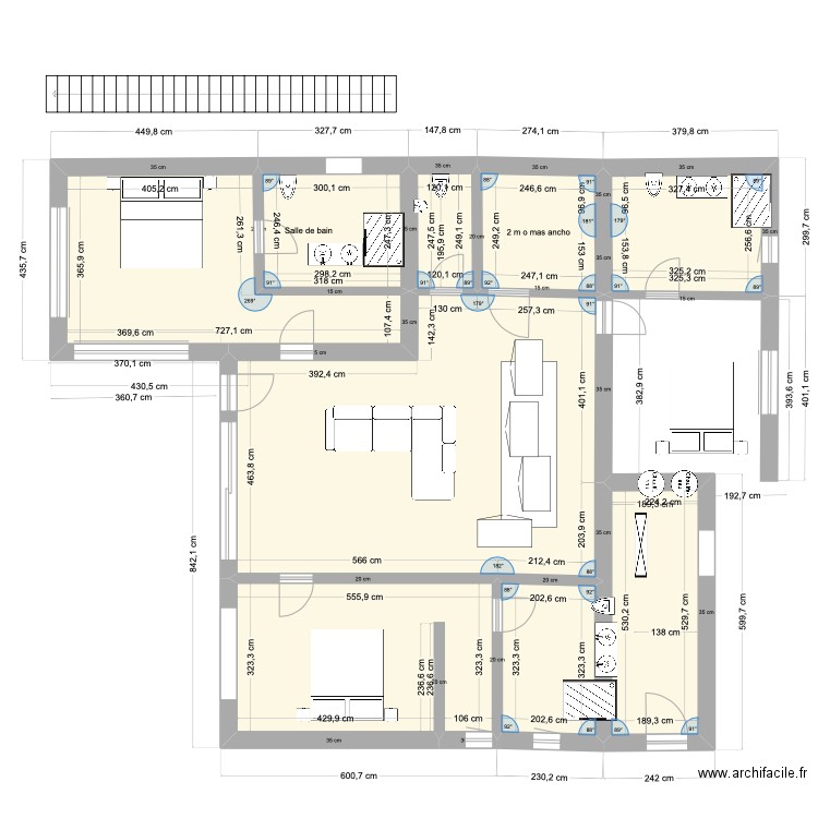 Projet 3. Plan de 16 pièces et 384 m2