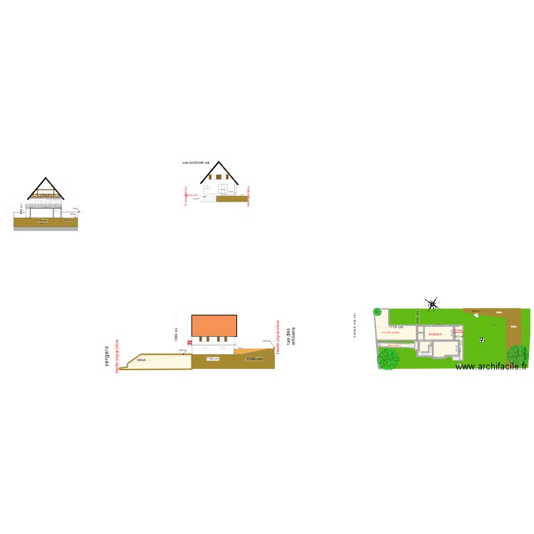 vue mur est plan de masse (avant). Plan de 18 pièces et 412 m2