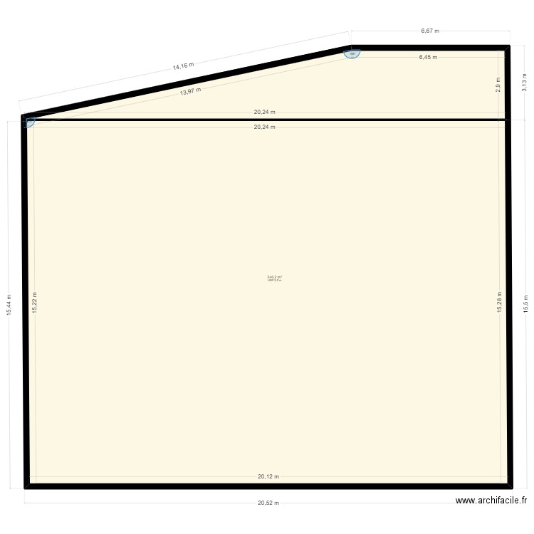 ridha ok. Plan de 1 pièce et 346 m2