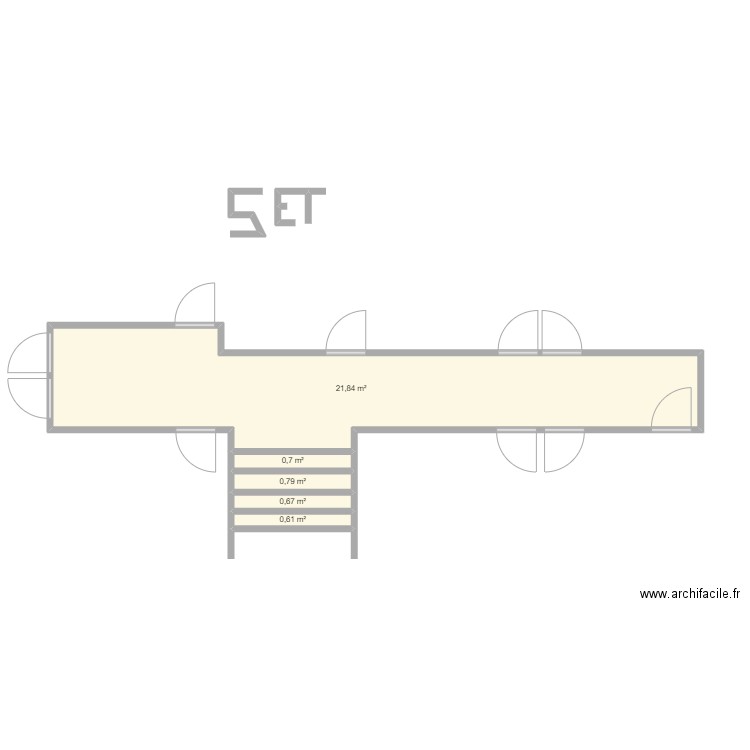 VILLA BEL AIR 5EME ET. Plan de 5 pièces et 25 m2