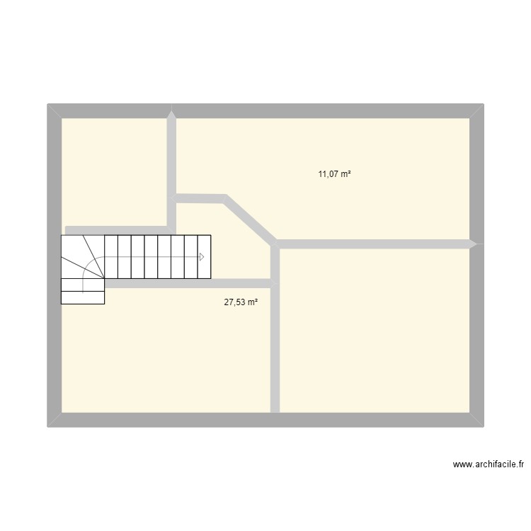 etg 1 mason1. Plan de 2 pièces et 39 m2