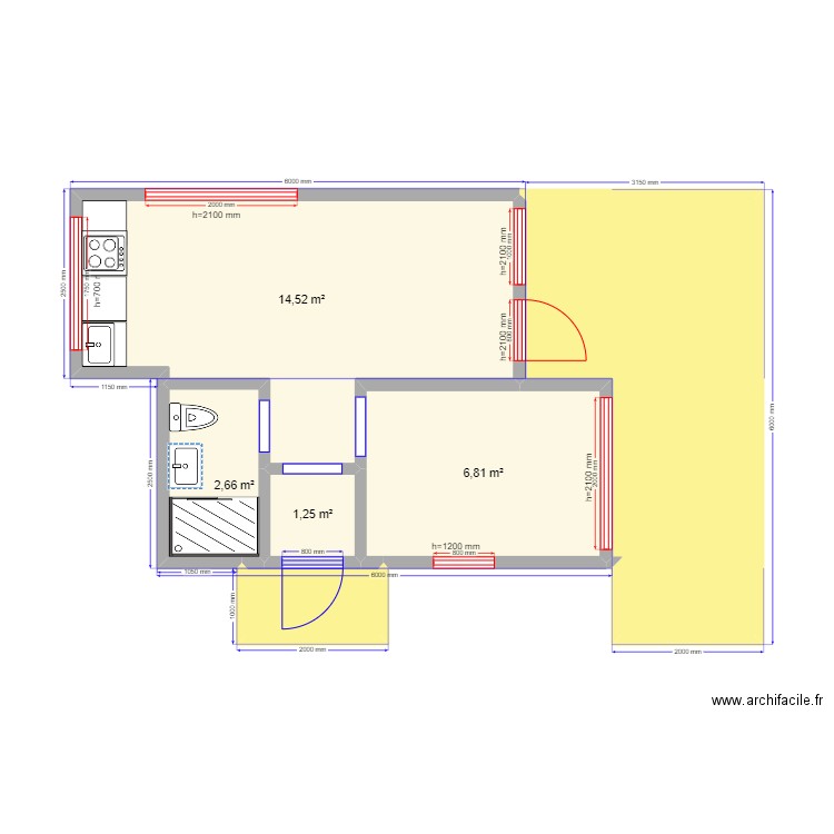 30-1 Углич. Plan de 6 pièces et 40 m2