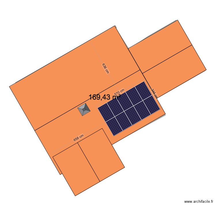 Montbeton PV. Plan de 1 pièce et 169 m2