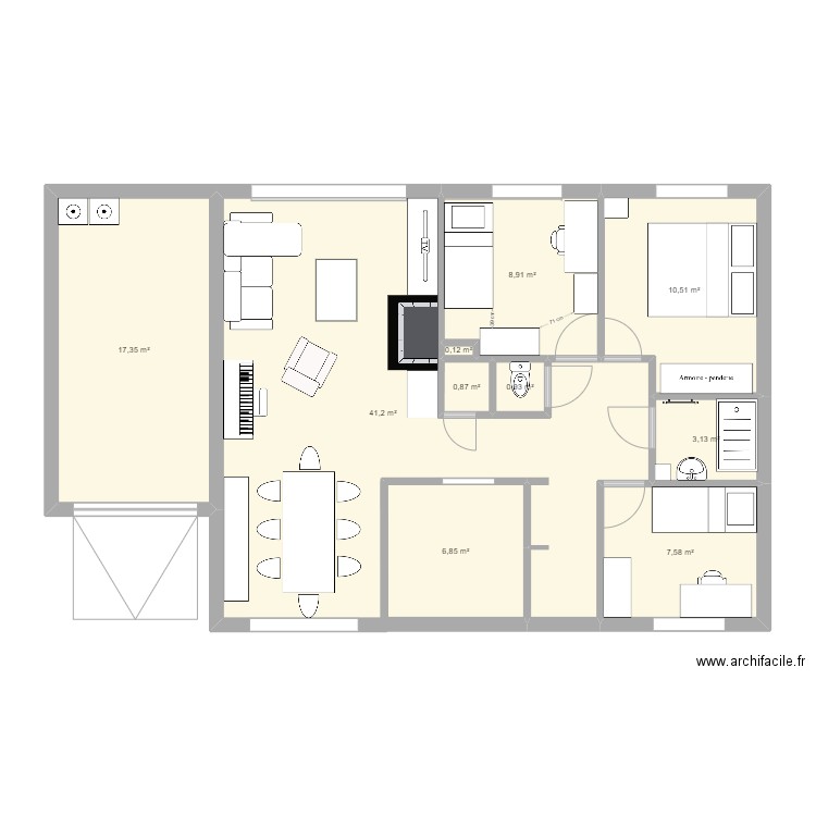 Tervuren. Plan de 10 pièces et 97 m2