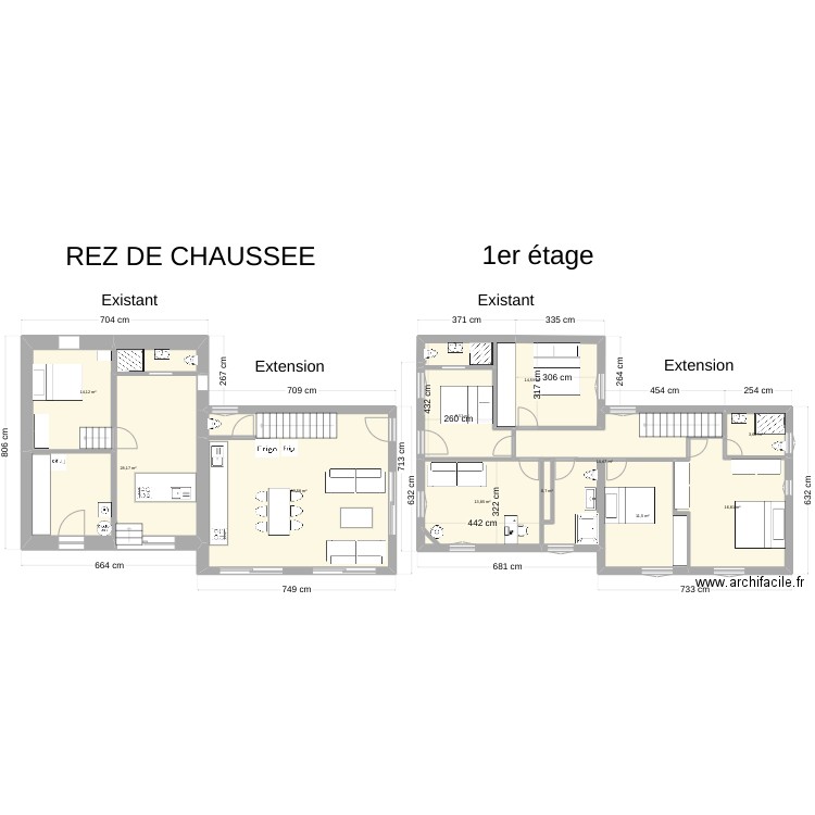 petite maison + studio. Plan de 11 pièces et 168 m2