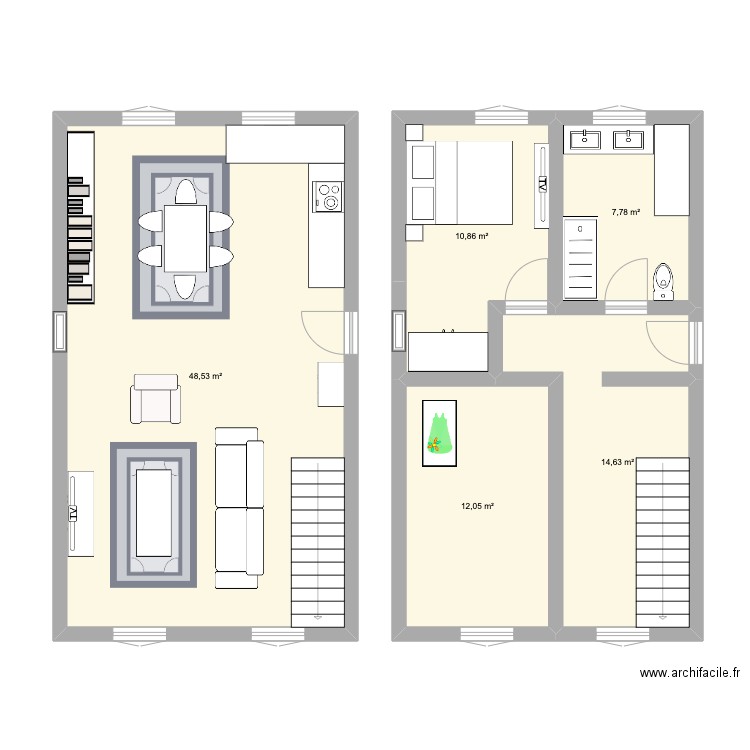 Malakoff 1er. Plan de 5 pièces et 94 m2