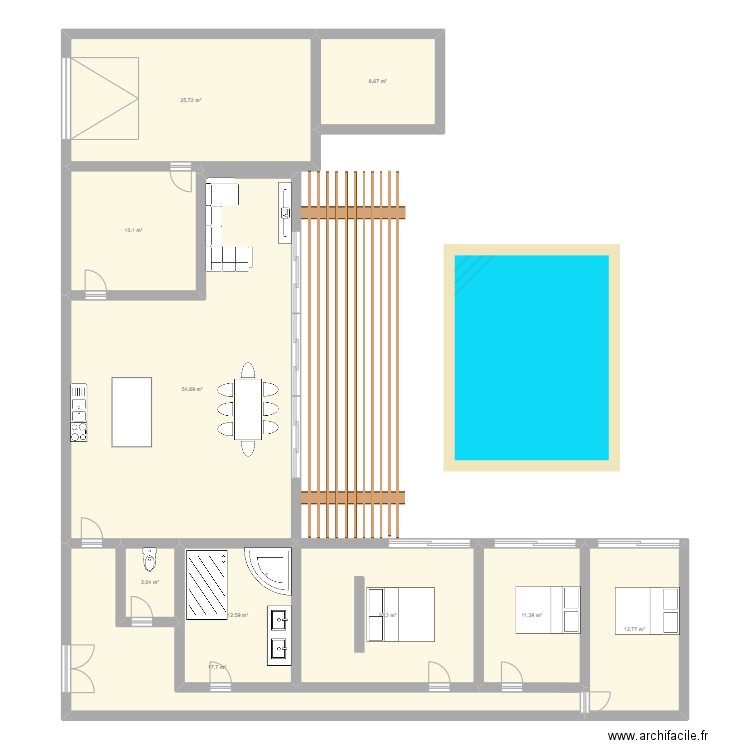 perso 2. Plan de 10 pièces et 180 m2