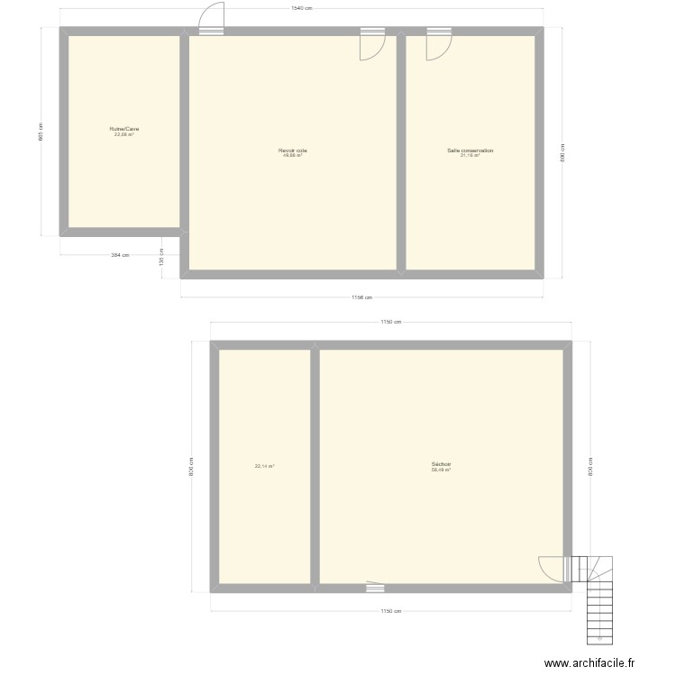 Epineuil L'enchampteur. Plan de 5 pièces et 184 m2