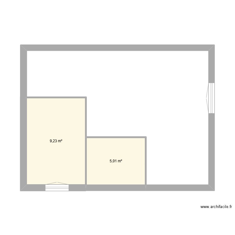 oleron actuel. Plan de 2 pièces et 14 m2