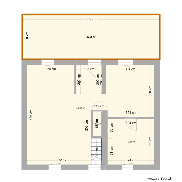 couthuin . Plan de 4 pièces et 85 m2