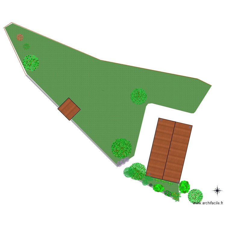 plan de masse. Plan de 1 pièce et 144 m2