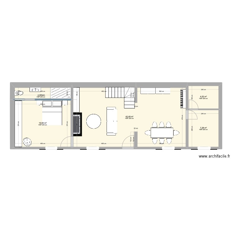 Buis - Chaumière 3. Plan de 5 pièces et 75 m2