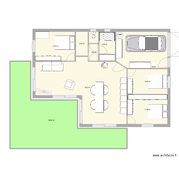 maison 100m² actualisé. Plan de 9 pièces et 154 m2