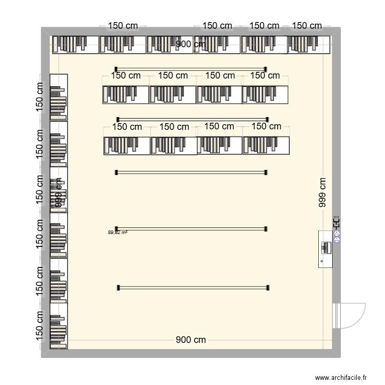 LOCAL RESERVE. Plan de 1 pièce et 90 m2