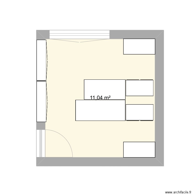 bureau parents. Plan de 1 pièce et 11 m2