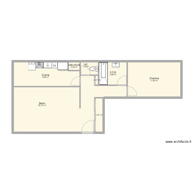 Reims Cat. Plan de 8 pièces et 55 m2