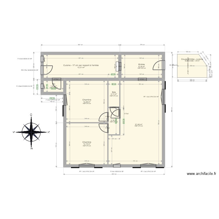 ML24011747 ROBIN Anglet Laurie Habitat. Plan de 8 pièces et 77 m2