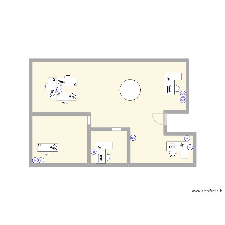 insert. Plan de 3 pièces et 16 m2