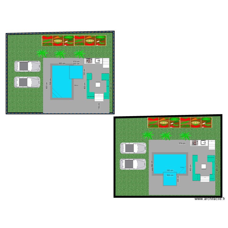 Extension terrasse. Plan de 2 pièces et 156 m2