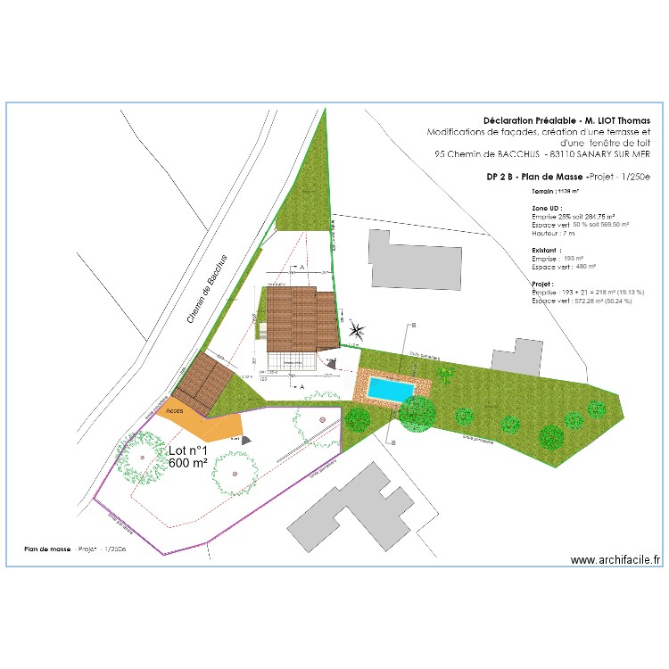 Plan de masse projet aménagement abords. Plan de 0 pièce et 0 m2