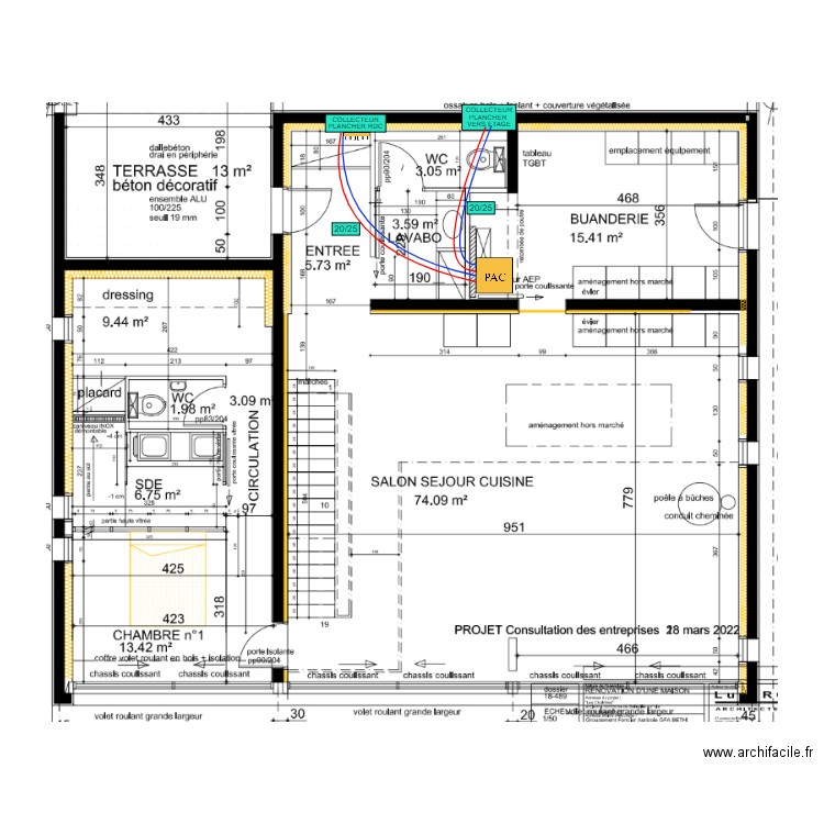 GFI CHAUFFAGE RDC. Plan de 0 pièce et 0 m2