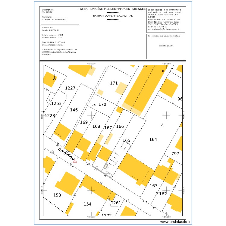 CORMEILLES. Plan de 1 pièce et 4 m2