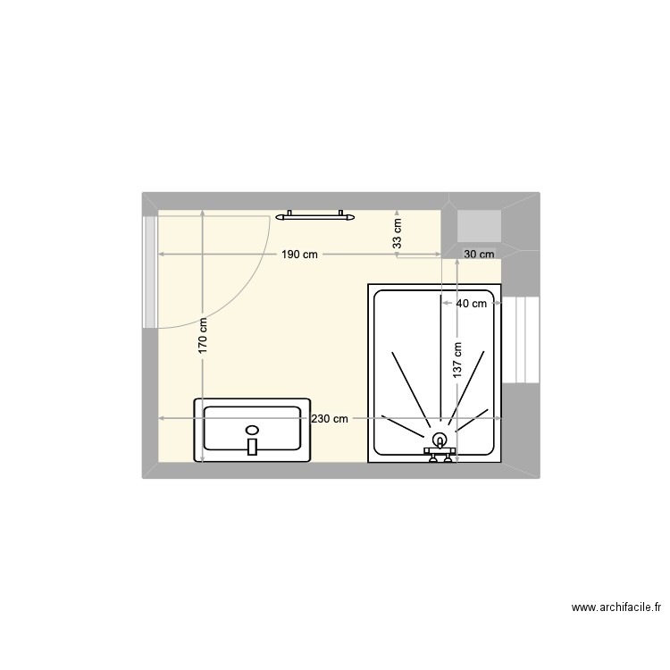 Projet Christophe Latreche. Plan de 2 pièces et 4 m2