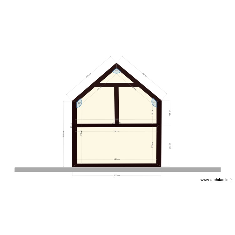 plan coupe. Plan de 0 pièce et 0 m2