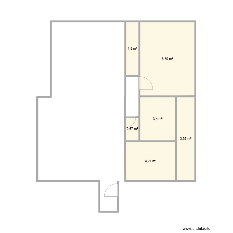 appart seb final. Plan de 6 pièces et 22 m2