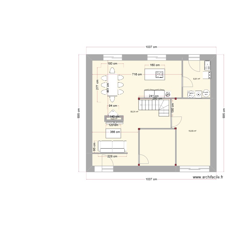 blg6. Plan de 9 pièces et 161 m2