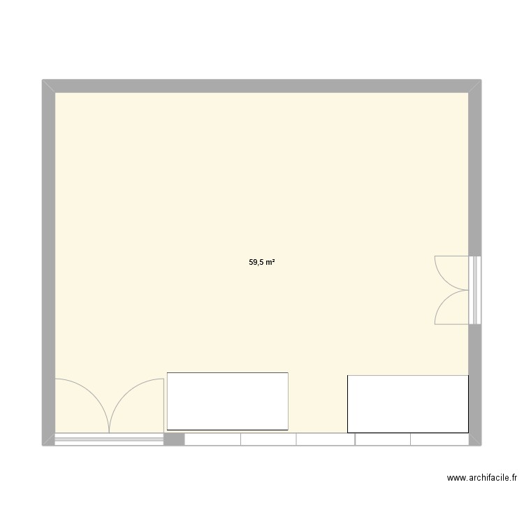 essai. Plan de 1 pièce et 60 m2