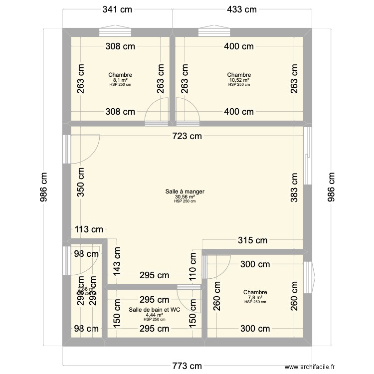 SCI DM 2 - RDC. Plan de 6 pièces et 64 m2