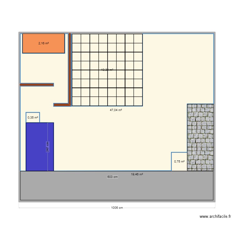 cour 95 av RGasnier. Plan de 6 pièces et 83 m2