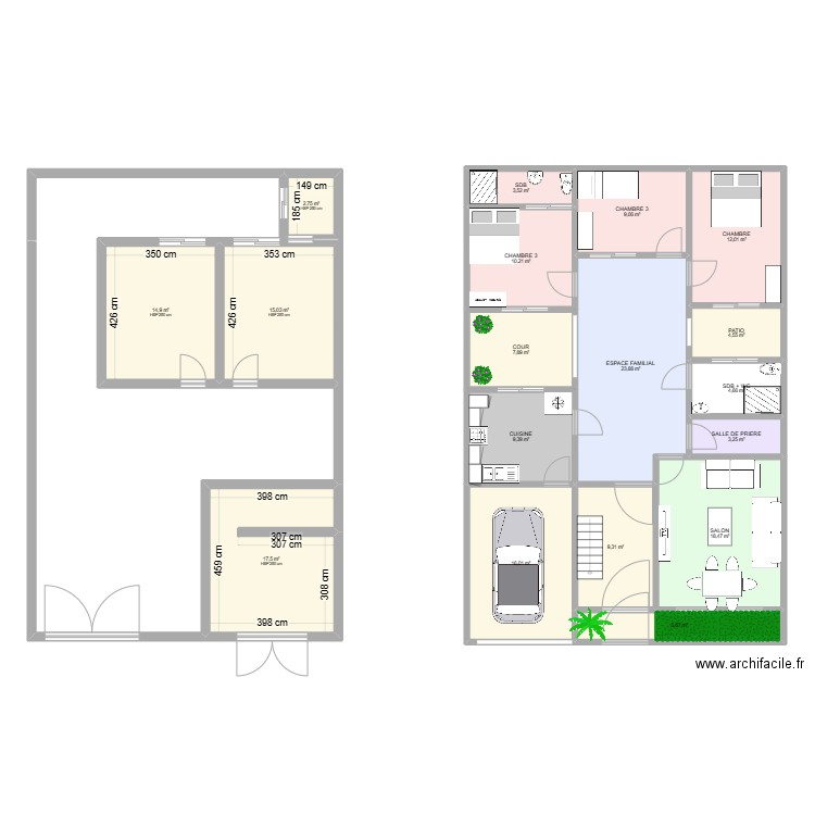 Plan Maison. Plan de 18 pièces et 188 m2