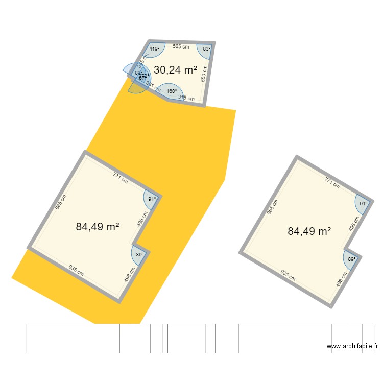 SGDC cadastre. Plan de 3 pièces et 199 m2