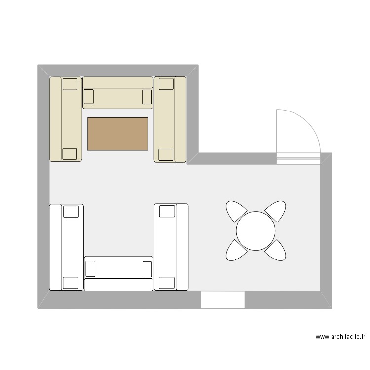 SALON. Plan de 1 pièce et 24 m2