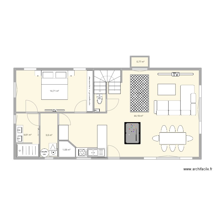 plan chalet. Plan de 7 pièces et 75 m2