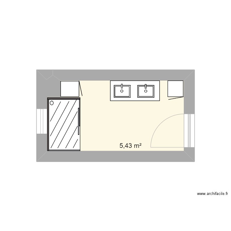 Michelle.1. Plan de 1 pièce et 5 m2