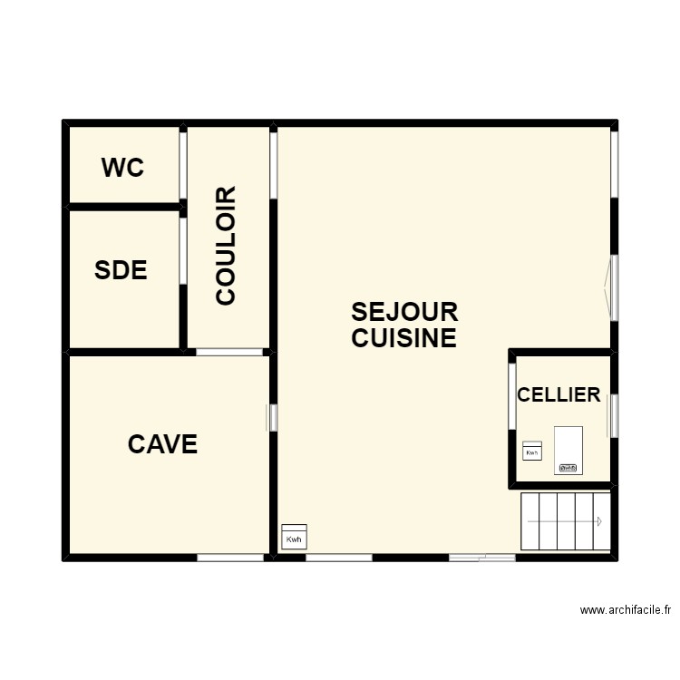 DURSORT RDC. Plan de 6 pièces et 52 m2