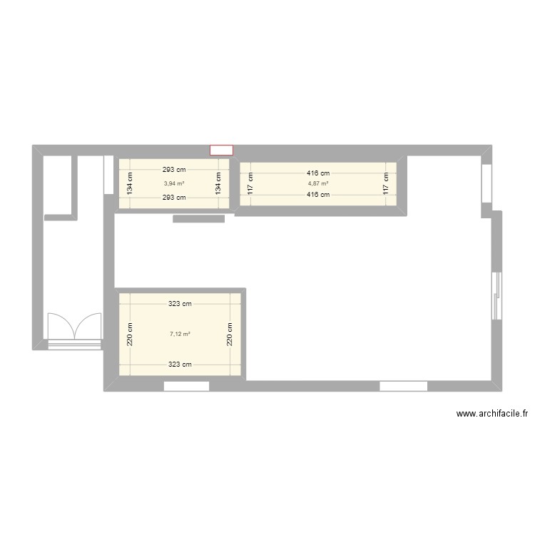 aix les bains. Plan de 3 pièces et 16 m2