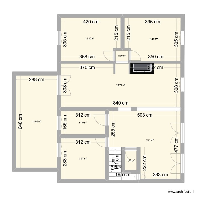 Etage 1 Val. Plan de 10 pièces et 106 m2