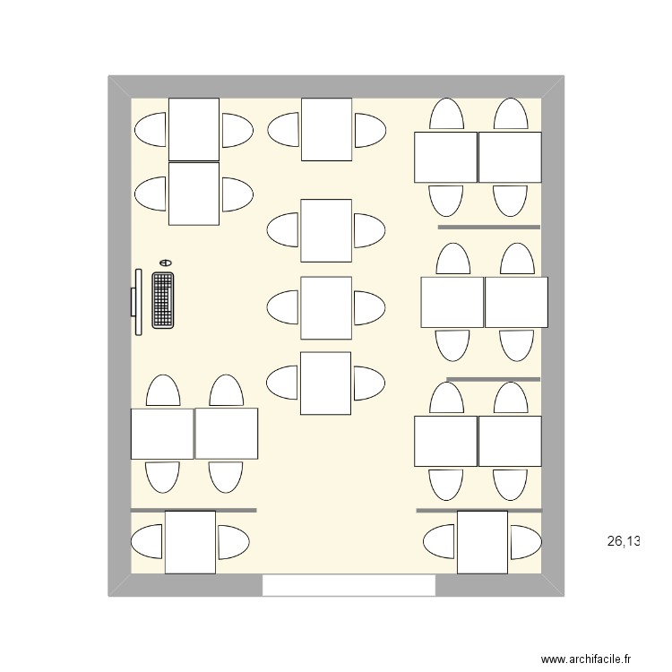 salle 2. Plan de 1 pièce et 26 m2