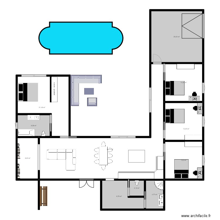 HOME. Plan de 11 pièces et 173 m2