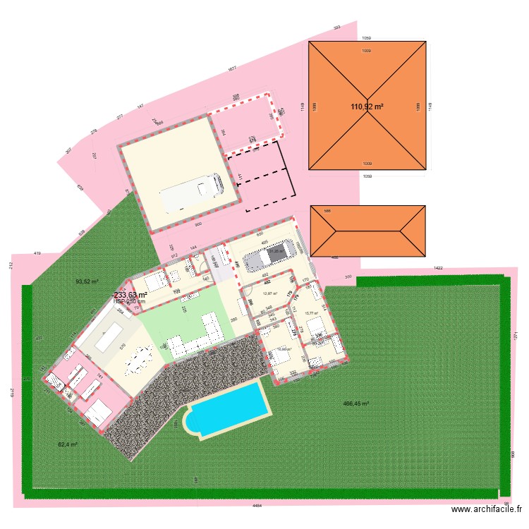 MAISON DAMAS 2. Plan de 10 pièces et 275 m2