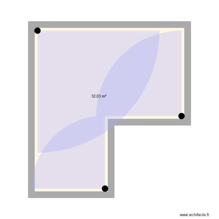 Jardin. Plan de 1 pièce et 32 m2