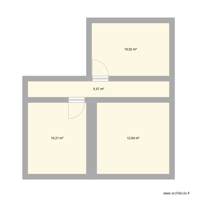 EUP. Plan de 4 pièces et 38 m2