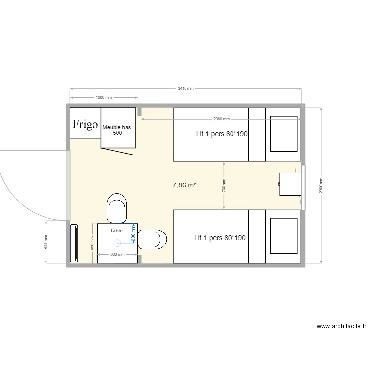 Plan Nature 2. Plan de 1 pièce et 8 m2