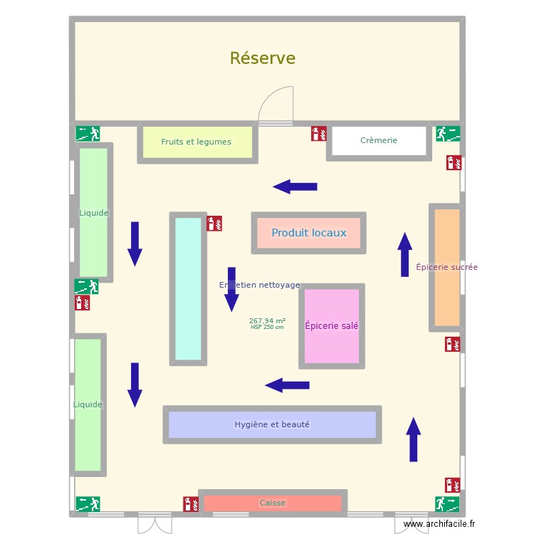 BTS MCO ADOC magasin. Plan de 12 pièces et 548 m2