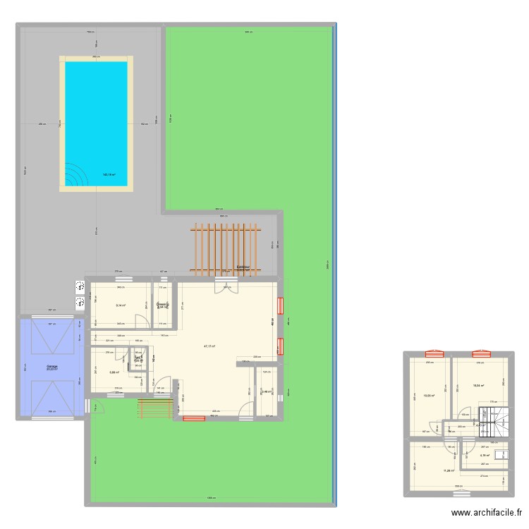 test maison garage porte. Plan de 14 pièces et 475 m2