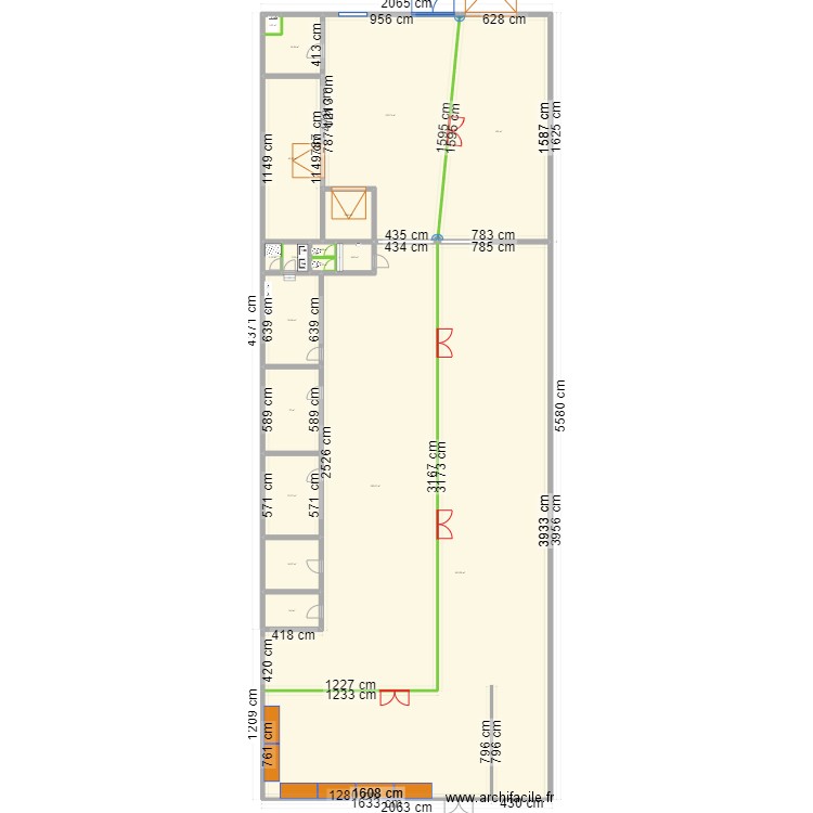 Entrepot CS - Projet. Plan de 18 pièces et 1087 m2